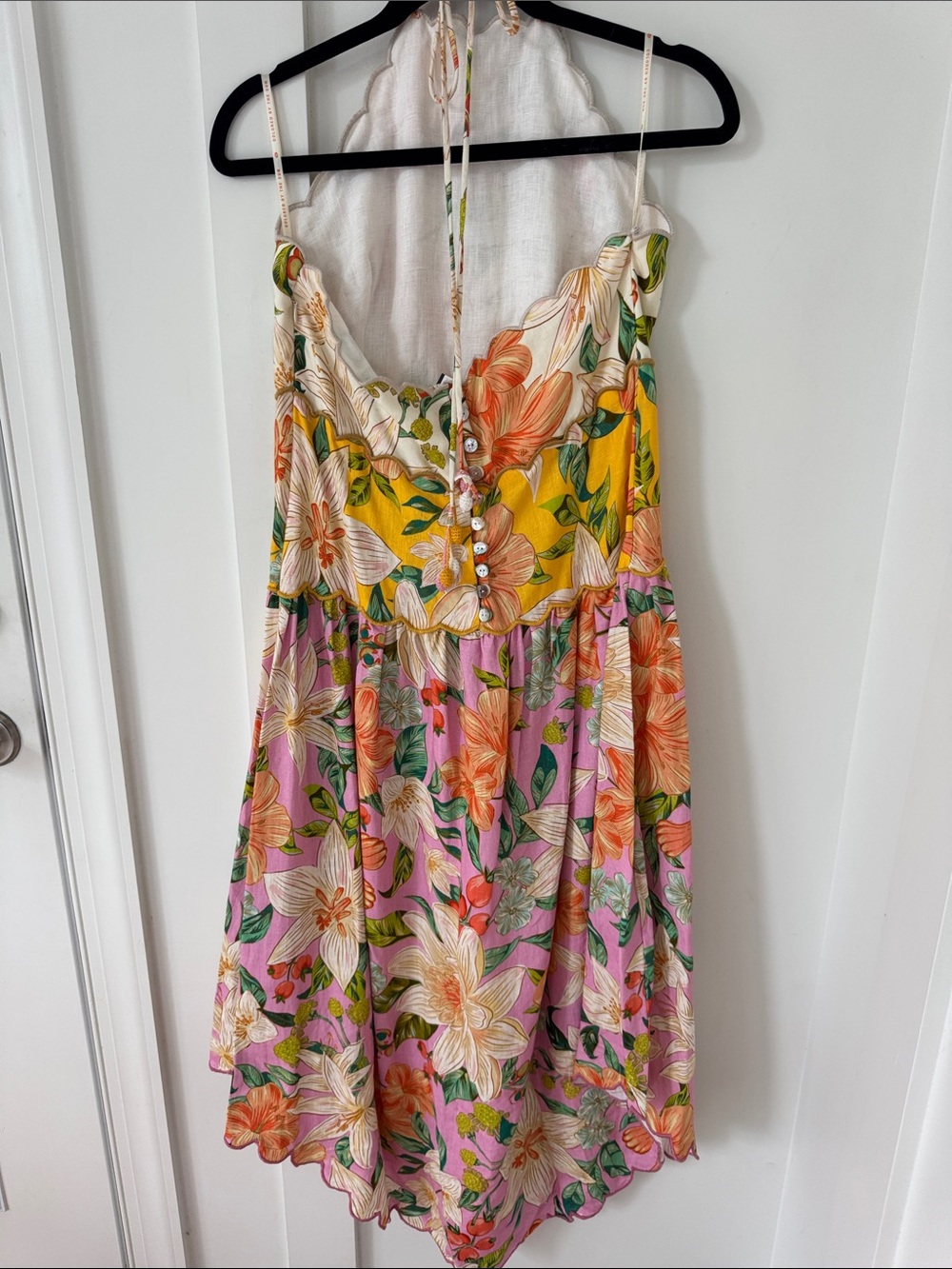 NWT Anthropologie Farm Rio Linen Halter Drop-Waist Midi Dress Size L - Picture 8 of 13